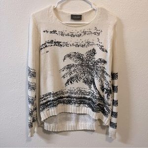 Wooden Ships- Hasta La Vista Palm Tree Print Crew Sweater